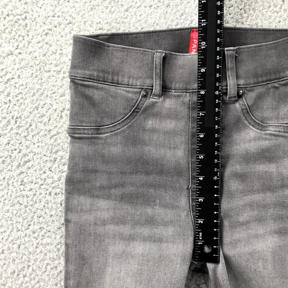 SPANX Womens Size XS Gray Distressed Raw Hem Mid Rise Skinny Ankle Jegging Jeans - Picture 15 of 16